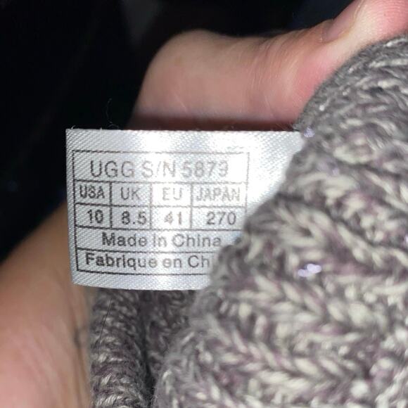 UGG Lattice Cardy Knit Boots Gray Women’s 10 Tall Slouch Winter Cozy Cottagecore - Picture 9 of 9